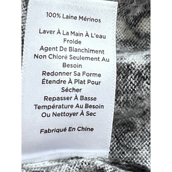 Talbots Sweater Women's XL Gray Python Snake 100% Merino Wool Puff Sleeve Soft - Picture 5 of 8